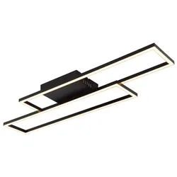 GLOBO LIGHTING LED Deckenleuchte, LED-Leuchtmittel fest verbaut, Warmweiß, Deckenlampe Deckenleuchte Wohnzimmerlampe beweglich schwarz LED L 80cm schwarz