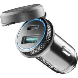 Interphone USB-A and USB-C 12V-Adapter für Zigarettenanzünder, schwarz