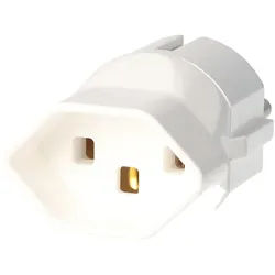 Schweiz-Adapter weiss von schweizer Stecker auf Schukokupplung 230 Volt mit Erdleiter und 10A