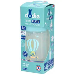 Dodie Anti-Kolik Flasche Himmel Flach Sauger 3 Geschwindigkeiten 0-6 Monate