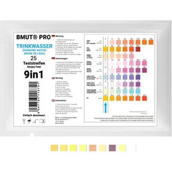Bmut 9in1 Trinkwassertest Teststreifen für Leitungswasser 25 St