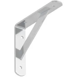 SO-TECH® Wandregalhalter Regalkonsolen mit Querstrebe zur Stabilisierung, 1-tlg., 150 x 125 x 30 mm, verzinkt, pulverbeschichtet silberfarben 3 cm x 12.5 cm x 15 cm