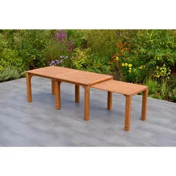 Gardenson Gartentisch , Braun , Holz , Akazie , Hartholz , rechteckig , eckig , 90x76x185 cm , FSC Mix , ausziehbar , Holzmöbel, Holztische, Gartentische Holz