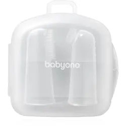 BabyOno Silicone Toothbrush Kinderzahnbürste zum Aufstecken auf den Finger + Etui 0m+ 2 St.