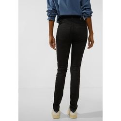 Slim-fit-Jeans STREET ONE Gr. 29, Länge 30, schwarz (black rinsed wash) Damen Jeans Röhrenjeans High Waist