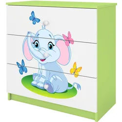 Raumhirsch Furniture Kommode Babydreams Elefant 81/81/41 , Grün , Holzwerkstoff , 81x81x41 cm , Babymöbel & Kindermöbel, Babyzimmer, Babyregale & Kinderregale