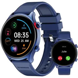 RIVERSONG Motive 7C Smartwatch (3,8 cm, android ios), Smartwatch mit Anruf Funktion Fitness Tracking und 1,52 Zoll Display blau