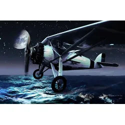 Papermoon Fototapete Flugzeug über Wasser bunt 2 m x 1,49 m