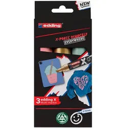 Edding Multimarker 2 - 10 mm 3 Stück gold / minze / pastellrosa gold