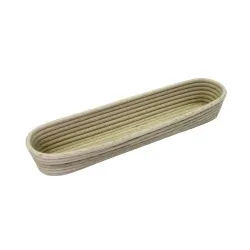 SCHNEIDER Brotform/Gärkorb, lang, runder Kopf, Brotbackform aus Peddingrohr mit geflochtenem Boden und rundem Kopf, Maße: 410 x 95 mm