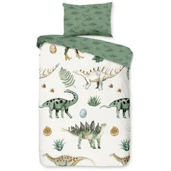 Kinderbettwäsche , Multicolor , Textil , Dinosaurier , 100x135 cm , atmungsaktiv , Heimtextilien, Bettwäsche & Leintücher, Kinderbettwäsche