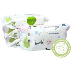 SanaSet Baby biologisch abbaubare Feuchttücher Set 240 St weiss