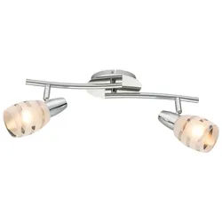 GLOBO LIGHTING LED Deckenleuchte, Leuchtmittel nicht inklusive, Decken Lampe Leuchte Beleuchtung Metall Chrom Glas Spots Beweglich silberfarben