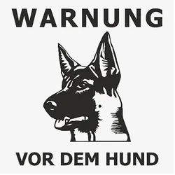 Schild - Warnung vor dem Hund - silbermatt
