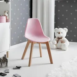 Kinderstuhl Tibby Rosa Kunststoff/Echtholz