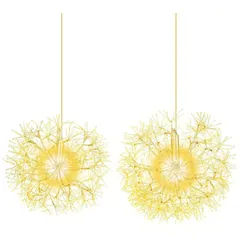 Costway Leuchtkugel 44cm Gold(2er-Set) , Goldfarben , Metall , 54x54x54 cm , Dekoration, Weihnachtsdekoration