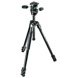 Manfrotto 290 XTRA Kit, Alu mit 3 Segmenten, 3-Wege-Neiger
