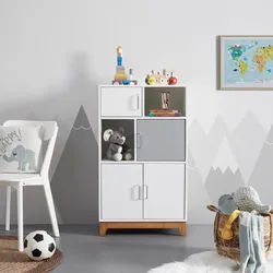 Kommode für Kinder Danny Weiß/Grau ca. 60x103x34 cm
