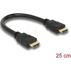 DELOCK 83352 - HDMI High Speed mit Ethernet Kabel, 4K 30 Hz, 0,25 m
