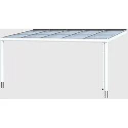 Skan Holz Aluminium Terrassenüberdachung Modena Breite 541 cm-541 x 307 cm (Gr. 2)-weiß