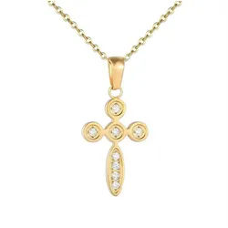 Karisma Kette mit Anhänger Karisma Damen Edelstahl Collier Anhänger Kette - Kreuz Zirkonia, - SNS1003 - Gold
