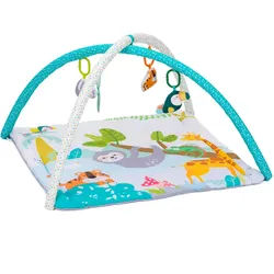 Spieldecke , Multicolor , Textil , Füllung: Polyester , 75x75 cm , Spielbogen, Spielfiguren, Rassel , Schlafen, Kuscheln & Schlafen, Krabbeldecken