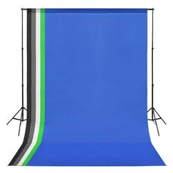 vidaXL Fotostudio-Box Fotostudio Set mit 5 farbigen Hintergründen und einstellbarer Aufhängu schwarz