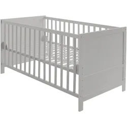 Roba Babybett mit Umbauecken 70 x 140 cm , Taupe , Holzwerkstoff , Rechteckig , 70x140 cm , Babymöbel, Babybetten, Gitterbett