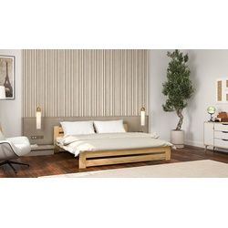 Siblo Holzbett Astra (Bett aus massiver-Holz, Holzbett mit Lattenrost), mit Lattenrost weiß 107 cm x 205 cm x 67 cm