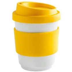 KAHLA Coffee-to-go-Becher Fillit Becher + Trinkdeckel, 1-tlg., Porzellan, Made in Germany gelb 270 ml | 9.5 cm