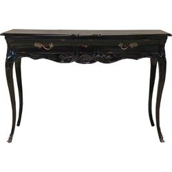 Casa Padrino Schreibtisch Barock Schreibtisch Antik Schwarz 120 x 80 x 45 cm - Sekretär Luxus Möbel