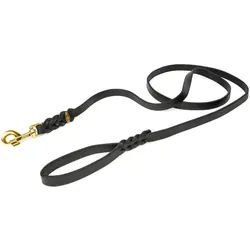 CopcoPet Hundeleine Fettlederleine mit Handschlaufe, Leder schwarz 1 m | 0,8 cm