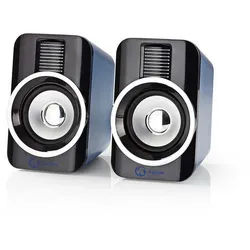 Nedis Gaming-Lautsprecher – Kompakter Stereo-Sound für Ihr Spielerlebnis Gaming-Lautsprecher (Nicht zutreffend, 6 W, Plug-and-play, USB-Anschluss, kompaktes Design) schwarz