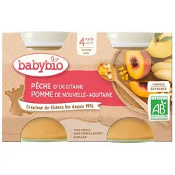 Babybio Pêche D'occitanie Pomme DE Nouvelle-Aquitaine ab 4 Monate