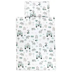 TupTam Babybettwäsche Kinder Bettwäsche Set Babybettwäsche Bettbezug Kissenbezug 2-tlg grün