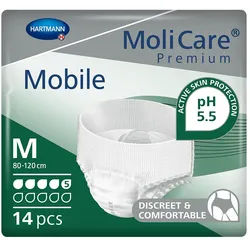 MoliCare Premium Mobile 5 Tropfen M, hochelastische H√∂schenform, wie gew√∂hnliche Unterwäsche, geeignet für mittlere Inkontinenz Windeln 14 St Unisex