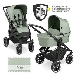 ABC Design Kombi-Kinderwagen Salsa 4 Air - Pine, 2in1 Kinderwagen Buggy Set mit Babywanne, Sportsitz, Regenschutz grün