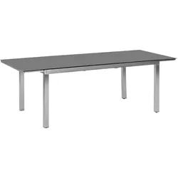 Gardenson Gartentisch , Grau, Silberfarben , Metall , rechteckig , eckig , 100x75x180 cm , ausziehbar , Gartenmöbel, Gartentische, Gartentische Ausziehbar