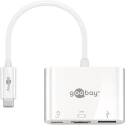 Goobay USB-CTM Multiport-Adapter HDMI, PD, weiß - erweitert ein USB-CTM Gerät um einen HDMITM- und einen USB 3.0- Anschluss