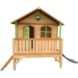 Ambia Garden Spielhaus , Braun, Grün, Rot , Holz, Kunststoff , 349x233x212 cm , EN 71, CE, FSC 100% , Freizeit & Co, Gartenspielzeug, Spielhäuser