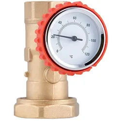Barberi Monoblock mit Pumpenanschluss (Kugelhahn + Thermometer) - Thermometer 0–120 °C - DN 25 G 1 1/2'' ÜWM-G 1'' IG