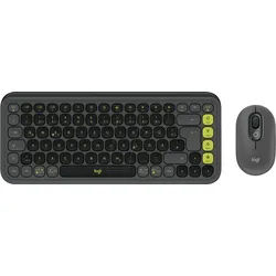 LOGITECH POPICSW - Tastatur-/Maus-Kombination, Bluetooth, schwarz-grün
