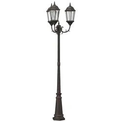 vidaXL Außen-Stehlampe Garten-Licht Bronze 61 x 53 x 235 cm Aluminium und Glas