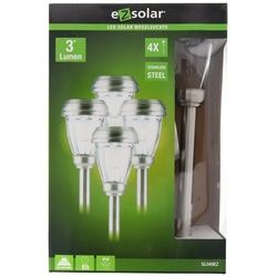 EZ SOLAR LED Gartenleuchte 4er Set LED Solar-Wegeleuchte mit bis zu 3 Lumen