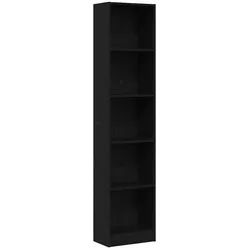 vidaXL Bücherregal Bücherregal Schwarz Eichen-Optik 40x24x176 cm Holzwerkstoff, 1-tlg. schwarz