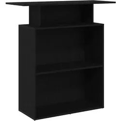 vidaXL Empfangstheke mit 3 Fächern 100/40/104 cm aus Holzwerkstoff Schwarz , Strukturbuche , Rechteckig,Rechteckig , 100x104x40 cm , Büromöbel, Schreibtische