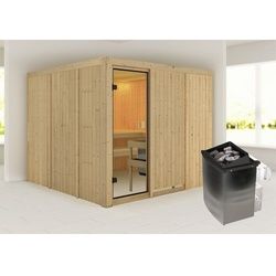 WOODFEELING Sauna »Arvika«, inkl. Saunaofen mit integrierter Steuerung, für 5 Personen - beige