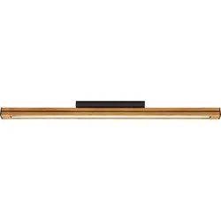Herzblut Led-Deckenleuchte , Braun, Schwarz , Holz, Metall, Kunststoff , Asteiche , Hartholz , 7x4x100 cm , LED-Leuchtmittel austauschbar, Farbtemperaturwechsler , Lampen & Leuchten, LED Beleuchtung, LED-Deckenleuchten