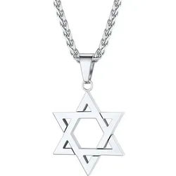LuxusKollektion Kette und Anhänger Set Halskette Anhänger Davidstern Hexagramm 01-silber Nicht Personalisiert
