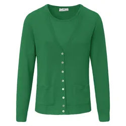 Le twin-set 100% laine vierge Peter Hahn vert